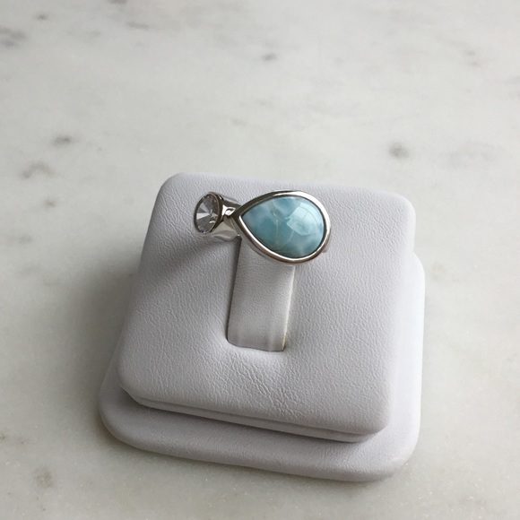 Jewelry - Natural Larimar & Cz Ring